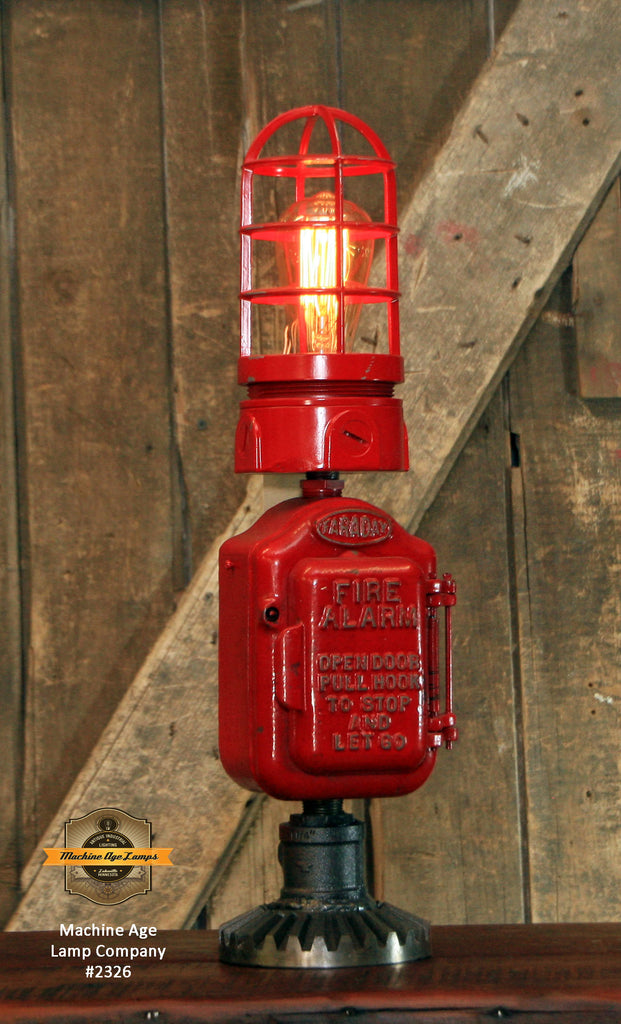 Steampunk Industrial Machine Age Lamp / Fireman / Police / Antique Call box / Alarm / Lamp #2326 sold
