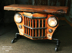 Copy of Steampunk Industrial Table, Jeep Willys Console Table, #946 - SOLD