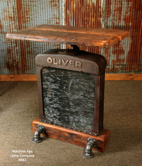 Steampunk Industrial Pub Table, Lamp Stand Oliver Farm Tractor #833 - SOLD