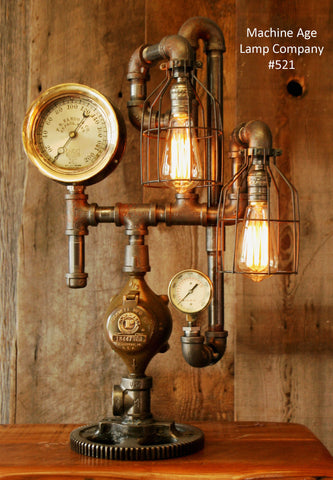 Steampunk, Industrial Steam Gauge Lamp Fargo / St Paul MN #521