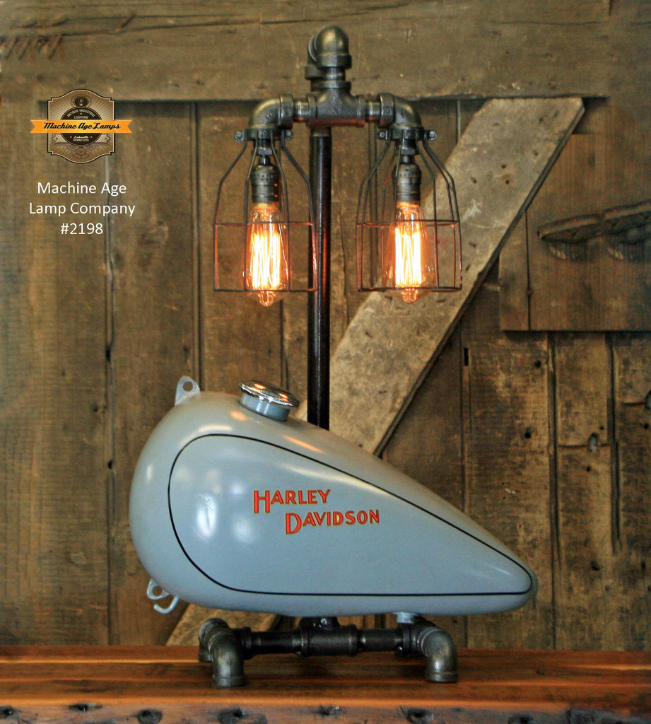 Steampunk Industrial Lamp / Reclaimed HD Gas Tank / Motorcycle / Lamp #2198 sold