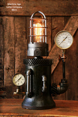 Steampunk Industrial, Lighthouse Steam Gauge Gear lamp #815 sold