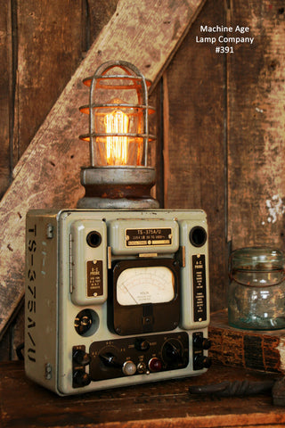 Steampunk Industrial Lamp, Military Signal Corps Meter  #391 - SOLD