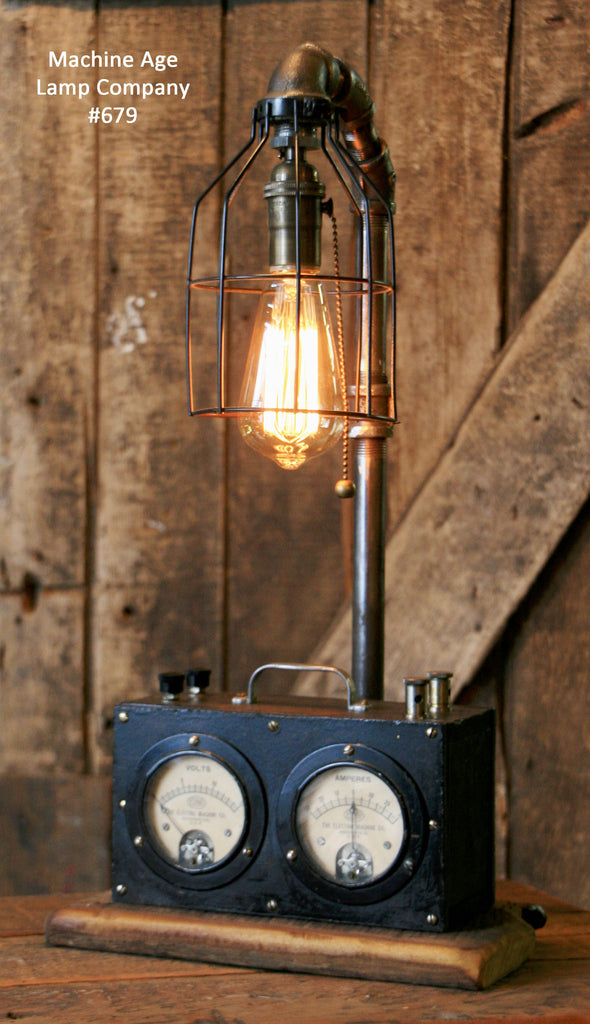 Steampunk Industrial, Steam Gauge Lamp  #679 - SOLD