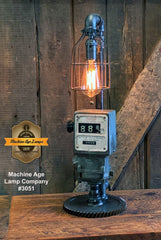 Steampunk Industrial / Steam Gauge Lamp / Tokheim Gas Pump Meter / Automotive Service Station / Lamp #3051