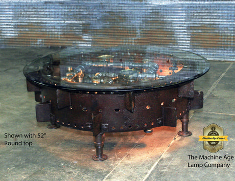 Steampunk Industrial / Antique Farm Tractor Wheel Coffee Table / Farm / McCormick Deering  #dc 123 sold