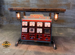 Steampunk Industrial / Antique Sun Engine Analyzer / Automotive / Barn wood Table / #2578 sold