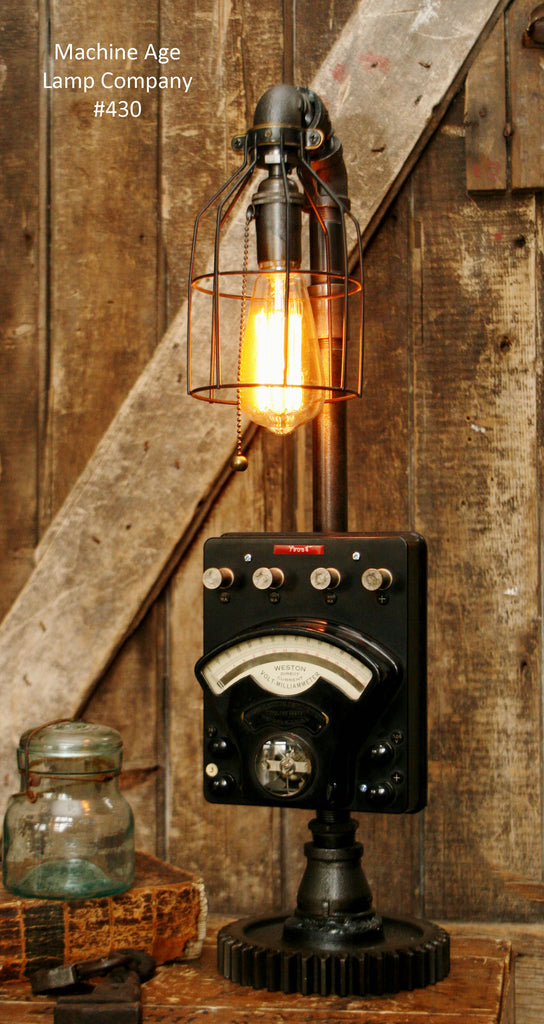 Steampunk Industrial, Antique Military Test Meter Lamp, #430 - SOLD