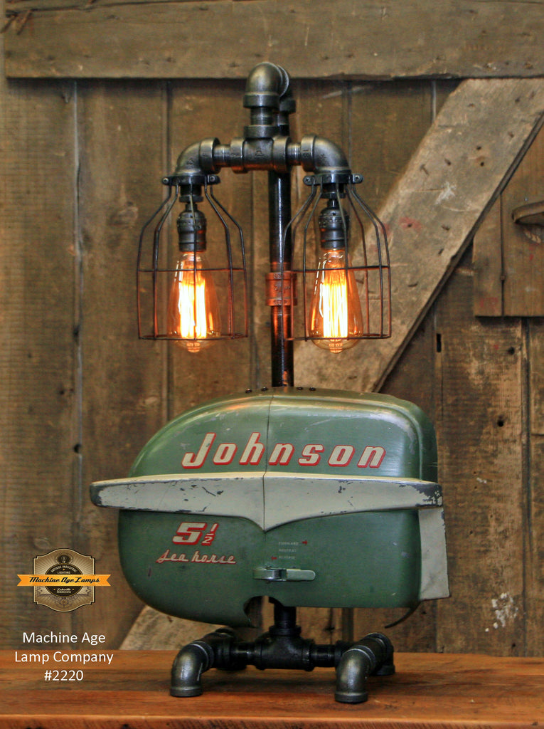 Steampunk Industrial / Boat Motor / Nautical / Marine / Cabin /  Lamp #2220