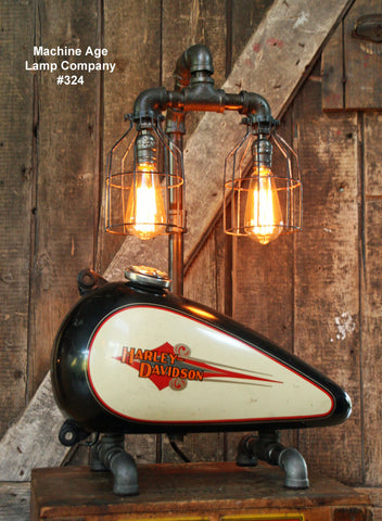 Steampunk Industrial Lamp, Vintage Harley Davidson Motorcycle Gas Tank #324 - SOLD