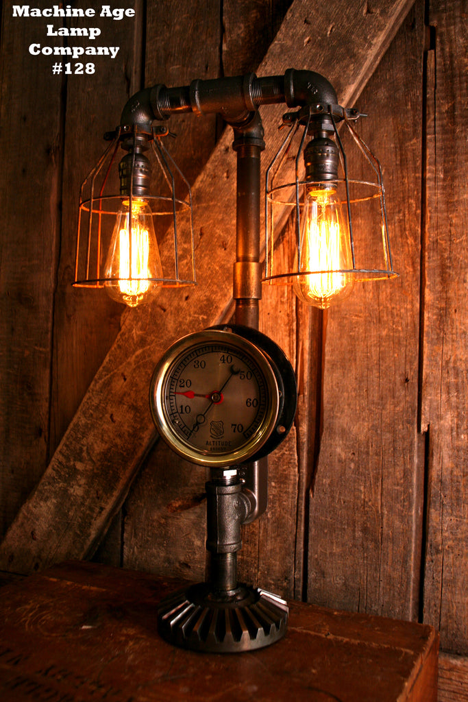 Steampunk lamp, Steam Gauge,  Industrial #128 - SOLD