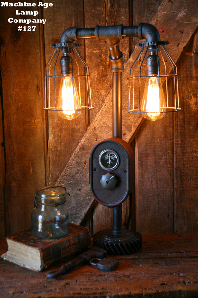 Steampunk Lamp, Industrial, by Machine Age Lamps Farmall Tractor Dash Farm - #127 SOLD