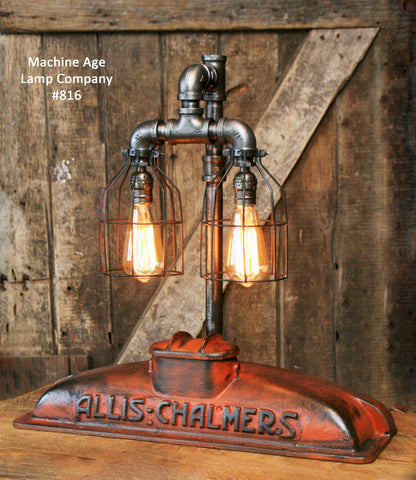 Steampunk Industrial, Allis Chalmers Radiator Top Lamp Light #816