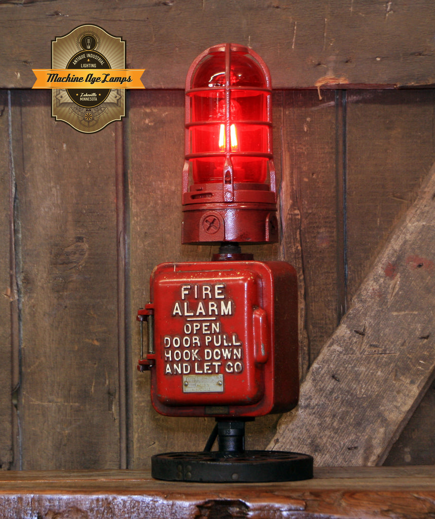 Steampunk Industrial Machine Age Lamp / Fireman / Police / Antique Call box / Alarm / Lamp #4034 sold