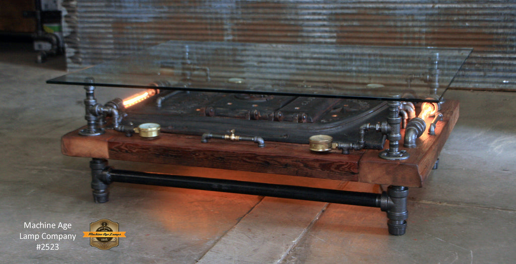 Handmade Indoor/outdoor Table Top Oil Burner/lamp/fire  Rustic/industrial/steampunk Real Copper/brass/hardwood Ft Live Edge 