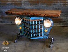 Steampunk Industrial / Automotive / Original vintage 50's Jeep Willys Grille / Table Sofa Hallway / Table #2511