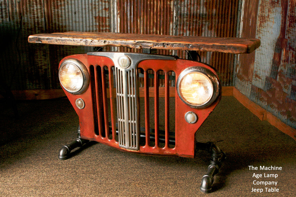 Industrial Antique Jeep CJ Military Willys Grille Table or lamp Stand - #746 - SOLD