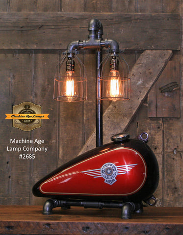 Steampunk Industrial, Original Motorcycle HD Gas Tank Lamp  #2685 sold