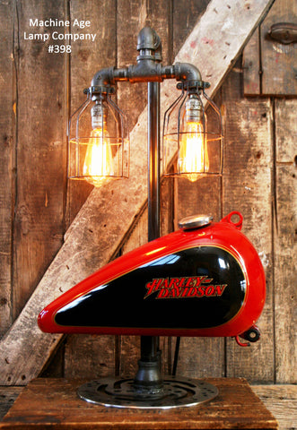 Steampunk Industrial Lamp, Harley Davidson Motorcycle Gas Tank #398 - SOLD
