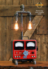 Steampunk Industrial Lamp / Antique Sun Volt Meter / Automotive /  Machine Age Lamp #2440