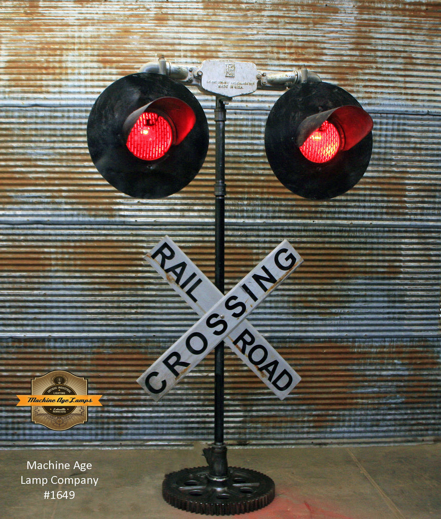 Steampunk Industrial / Railroad Crossing Light / Locomotive / Train Light Floor Lamp / #1649 - SOLD