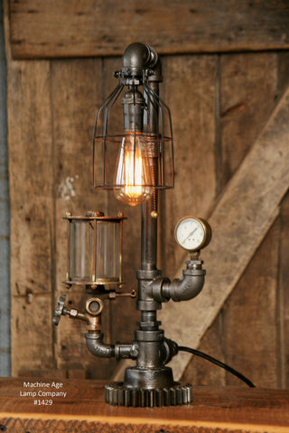 Steampunk Industrial / Steam Gauge Lamp / Oiler #1429 - SOLD