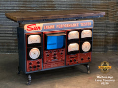Steampunk Industrial / Antique Sun Engine Analyzer / Automotive / Barn wood Pub Table Bar / #3210 sold
