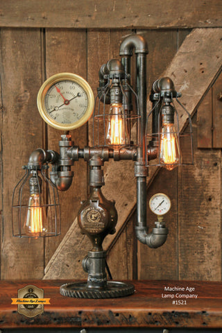 Steampunk Industrial Steam Gauge Lamp / Memphis / Tenn #1521 sold