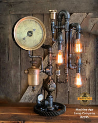 Steampunk Industrial / Steam Gauge Lamp / Kewanee Boiler  / Oiler / Lamp #2595