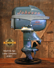 Steampunk Industrial / Antique Johnson Boat Motor / Nautical / Marine / Cabin / Lamp #2807 sold