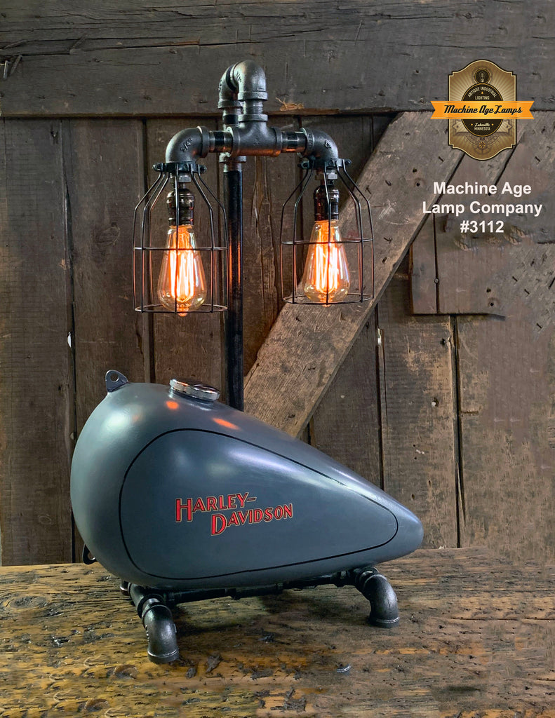 Steampunk Industrial, Original Motorcycle HD Gas Tank Lamp  #3112