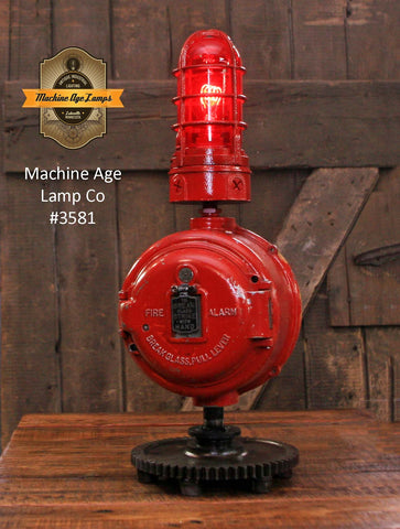 Steampunk Industrial Machine Age Lamp / Fireman / Police / Antique Call box / Alarm / Lamp #3581