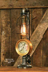 Steampunk Lamp, Steam Gauge and Gear Base, #951 sold