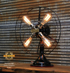 Steampunk Industrial / Antique Century Fan Lamp / Lamp #1867