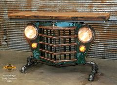 Industrial Antique Jeep CJ Military Willys Grille Table, Console, lamp Stand #1802 sold