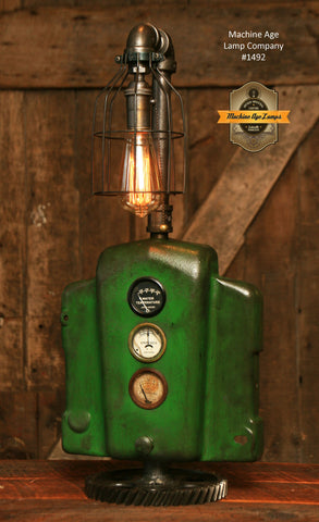 Steampunk Industrial Lamp / John Deere Farm Tractor / Lamp #1492
