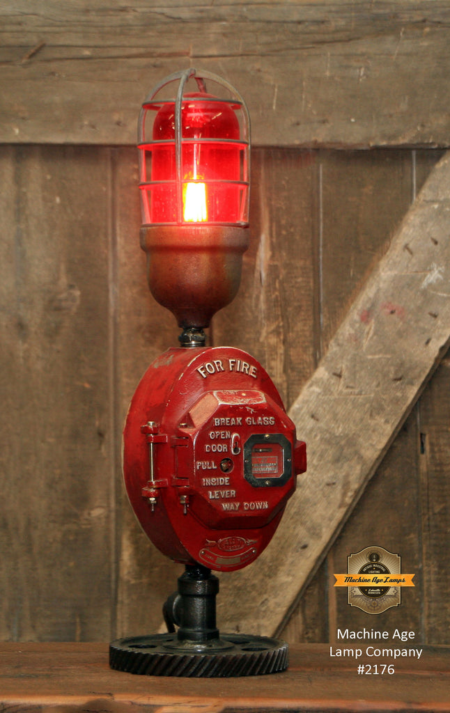 Steampunk Industrial / Antique Fire Call Box / Fireman / Gear / Lamp #2176 sold