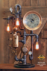 Steampunk Industrial / Steam Gauge Lamp / General Electric / Oiler / Lamp 1956 sold