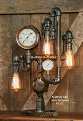 Steampunk Industrial Lamp / Steam Gauge /  Kewanee IL #1207 sold