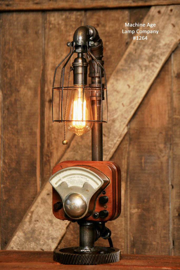Steampunk Industrial / Antique Electrial Meter / Gear / Lamp / #1264 sold