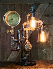 Steampunk Industrial / Steam Gauge Lamp / Gear /   Lamp #3032 sold