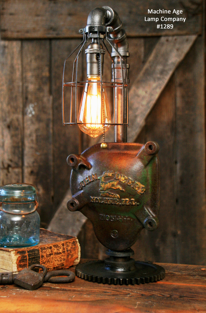 Steampunk Industrial Lamp / John Deere / Gear / #1289 - SOLD