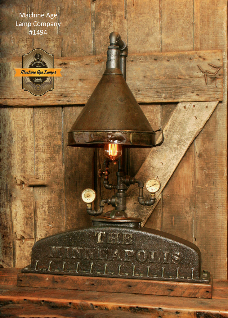 Steampunk Industrial Lamp / Minneapolis Tractor / Farm / Radiator / Lamp #1494 - SOLD