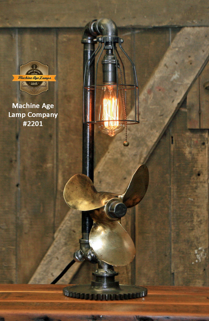 Steampunk Industrial Boat Marine Nautical Antique Brass Propeller Lamp