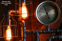 Steampunk Lamp, Steam Gauge Industrial #145 - SOLD