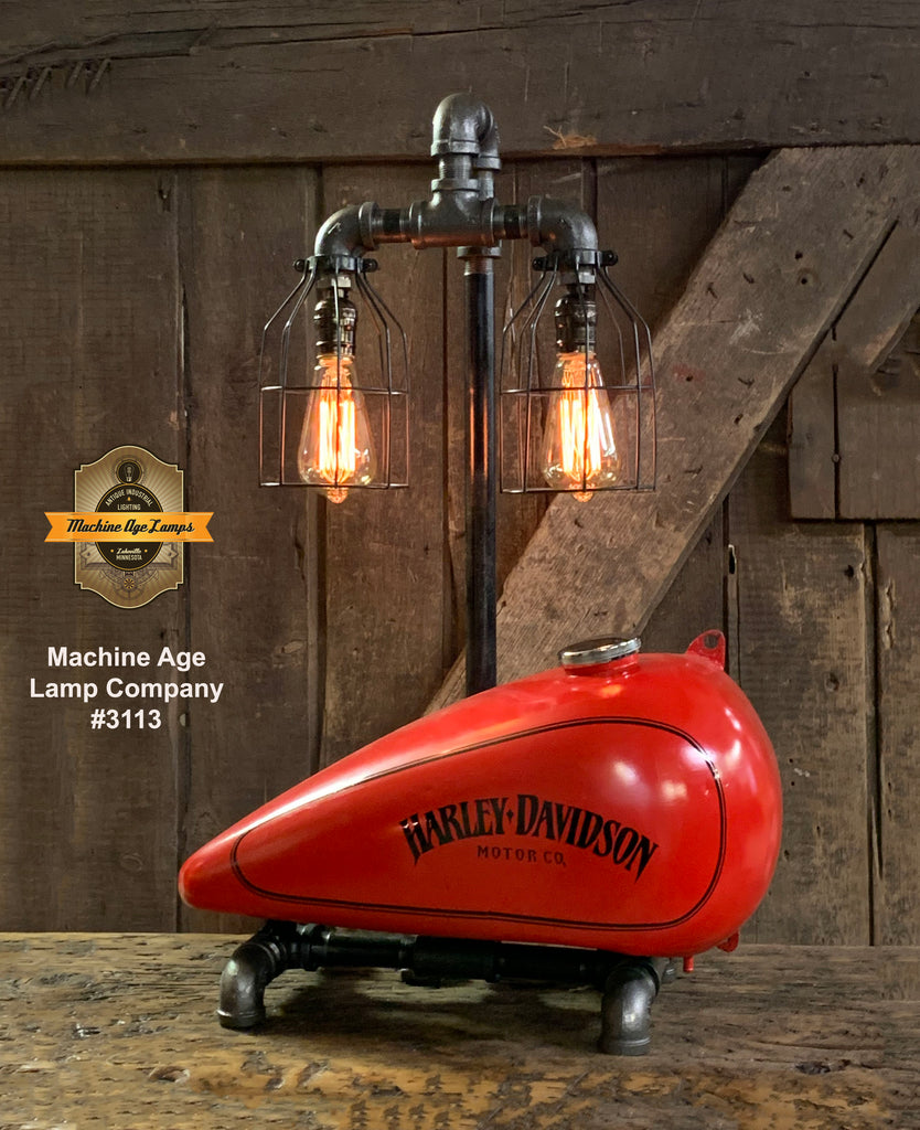 Steampunk Industrial, Original Motorcycle HD Gas Tank Lamp  #3113