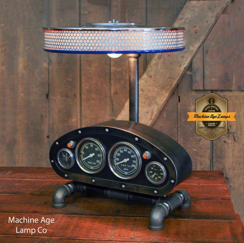 Steampunk Industrial / Antique Vintage Gauges / Automotive / Rat Hot rod / Lamp #3883