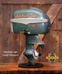 Steampunk Industrial / Antique Johnson Boat Motor / Nautical / Marine / Cabin / Lamp #4232