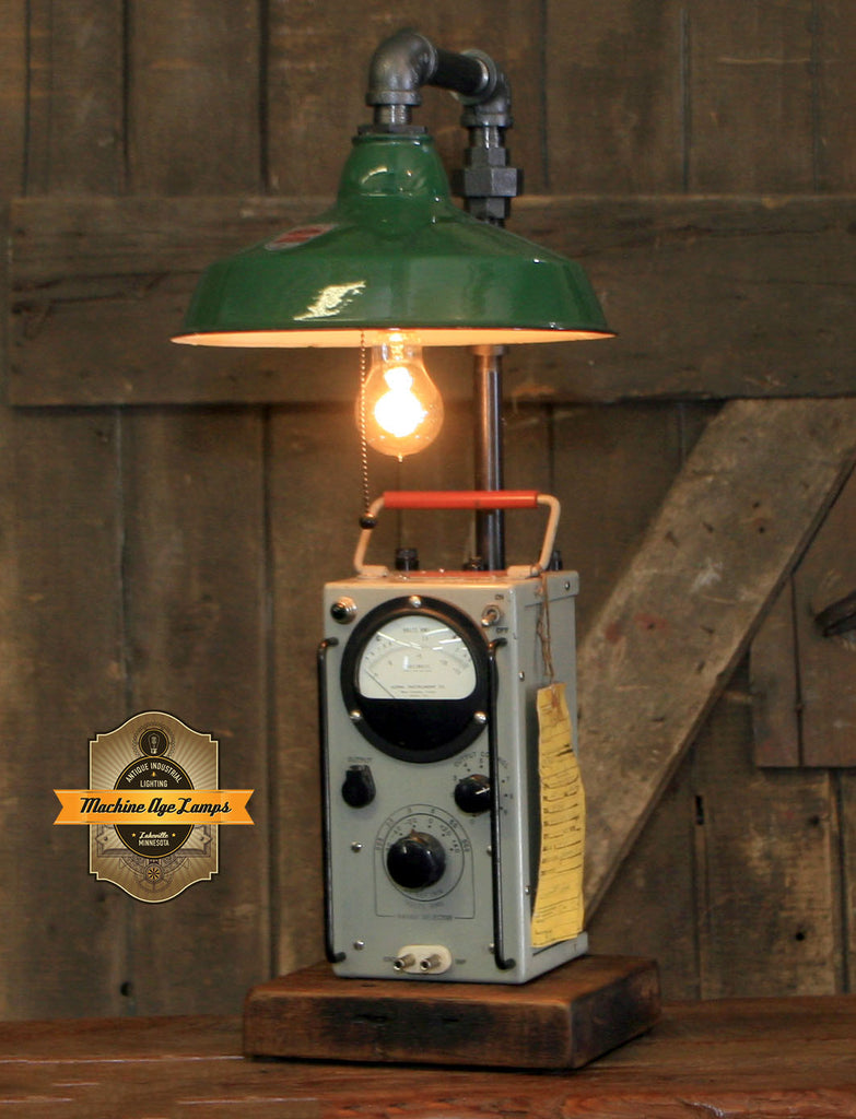 Steampunk Industrial Lamp / Electrical Meter / Navy / UND / Gauge / #4024