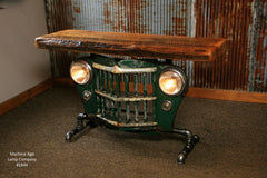 Steampunk Industrial Antique Jeep Willys Grille Table, Console - #1444 - SOLD